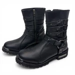 Milwaukee Biker Moto Boots Women's Size 10 Studded Buckle Harness Lug Sole Black Pre-owned. Price: $95.00.