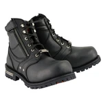 Leather Motorcycle Boots 6 Inch Lace Up Zipper Closure Black MBM9050-BLK-11 New. Price: $259.99.