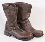 Harley Davidson Leather Boots Tall Brown Buckles Pebbled 95156 13" Mens Pre-owned. Price: $69.99.