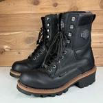 Harley Davidson Men's Tyson Logger Black Motorcycle Boots (D95188) Size 9.5 Pre-owned. Price: $120.00.