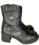 Harley Davidson Double Buckle Side Zip Gypsy Black Boots 85303 Women's Size 10 Pre-owned. Price: $70.00.