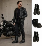 Xelement Leather Motorcycle Boots Mens 8M Black Side Buckle LU1566-M Zip Up Nwt New. Price: $48.99.