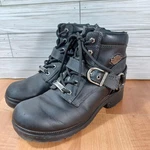 Harley-davidson Boots Womens Size 7M Black Leather Harness Moto Side Zip D84424 Pre-owned. Price: $46.79.