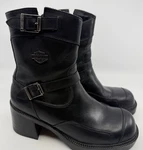 Harley Davidson Double Buckle Side Zip Gypsy Black Boots 85303 Women's Size 8.5 Pre-owned. Price: $49.79.