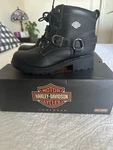 Harley Davidson Women's Black Leather Boots Us #85280 Size 9.5 Buckle* Pre-owned. Price: $80.00.