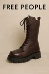 Free People Jones Leather Lace-up Combat Boots Hot Fudge Brown Women 9M Nib Lu New. Price: $149.00.