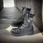 Harley Davidson Motorcycle Boots Zip Lace Up Leather 91542 Men Us 9-1/2 Pre-owned. Price: $79.88.