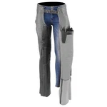 Milwaukee Leather Chaps For Women Black And Grey Premium Skin Laser MLL6525 New. Price: $144.99.