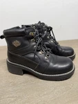 Harley Davidson 84008 Black Leather Ankle Boots Women 7 Moto Biker Zipper Pull Pre-owned. Price: $42.99.