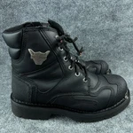 Harley Davidson Men Black Leather Motorcycle Boots Side Zip D91642 Size 10M Read Pre-owned. Price: $49.95.