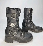 Harley Davidson Women's Eda D83736 Fashion Black Boots Shoes Size Biker Pre-owned. Price: $79.99.