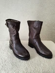 Frye Natalie Women Boot 8 1/2B Brown Leather Mid Engineer Lug Shearling Shoes Pre-owned. Price: $124.09.