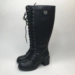 Milwaukee Leather MBL9442 Women Size 6 Black Lace-up Tall Boots Platform Heel New. Price: $40.00.