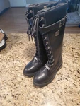 Womens Knee High Laced Boots By Milwaukee Riders Zipper On Side 6.5 New. Price: $90.00.