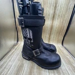 Hot BTM1018 Men's Size 10.5 Black Skull Biker Harness Boots Pre-owned. Price: $99.00.