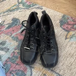 Milwaukee Black Leather Lace Up Motorcycle Boots MVB236 Size 8B Pre-owned. Price: $22.50.