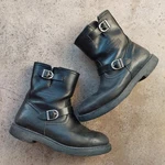 Harley-davidson Woman Leather Motorcycle Boots Black, Buckles, Zipper Size 11 Pre-owned. Price: $30.00.