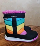 New Merrell Alpine Puffer Waterproof Backpacking Snow Boot, Rainbow Multi, 4 Us. Price: $49.99.