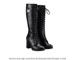 Womens Knee High Laced Boots By Milwaukee Riders Zipper On Side New. Price: $74.95.
