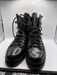 Harley-davidson Women Black Leather Lace Up Moto Boot D84756 Size 6.5 Bar Shield Pre-owned. Price: $39.00.