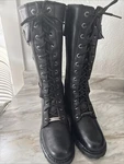 Harley-davidson Belhaven Knee-hi Black Leather Boots D87082 Woman Size Pre-owned. Price: $99.00.