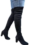 Speed Limit 98 Black Suede Over Knee High Boots Side Zipper 3 Block Heel Sz Pre-owned. Price: $16.00.