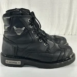 Harley-davidson Men's 10 Stealth Motorcycle Boots Patch Lace Black Riding Pre-owned. Price: $50.99.