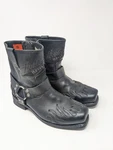 Harley Davidson Flame Overlay Harness Boots Size 9.5 Black Leather Motorcycle Pre-owned. Price: $90.00.