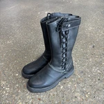 Harley Davidson #D85054 Black Leather Lace-up Motorcycle Boots Women Size 6.5M New. Price: $79.99.