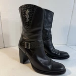 Harley Davidson Womens Sz 9 Black High Heel Leather Boots Buckle Sword Danielle Pre-owned. Price: $58.41.