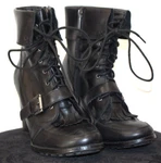 Harley Davidson Women Black Leather Moto Boots Lace Up Size 9 Pre-owned. Price: $79.99.
