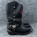 Red 1670 Motorcycle Boots Size 8.5 Silver Accents & Wings Pre-owned. Price: $79.95.
