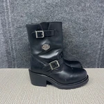 Harley Davidson Heeled Leather Motorcycle Riding Boots Black Side Zip Women 7 Pre-owned. Price: $89.99.
