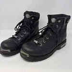 Harley Davidson Chipman Black Leather Boots Men Size 10.5 Soft Toe Biker Pre-owned. Price: $68.95.