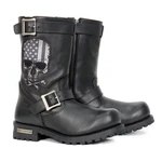 Hot Leathers BTM1018 Men Black Tall Harness Flag Skull Boot With Round Toe New. Price: $189.95.