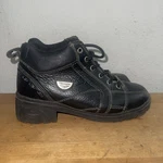 Milwaukee Black Leather Lace Up Motorcycle Boots MVB236 Size 7.5B Pre-owned. Price: $49.90.