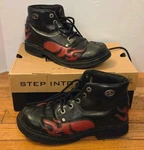 Harley-davidson Flame Leather Boots Women Size Black Red Biker Riding #81474 Pre-owned. Price: $45.00.