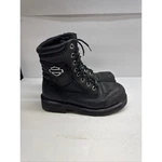 Harley-davidson Mens Black Leather Laceup Motorcycle Boots Sidezip D87005 Size 9 Pre-owned. Price: $45.00.
