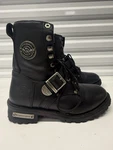 Women Size 8 Milwaukee Leather MBL201 Black Lace-up Motorcycle Boots Pre-owned. Price: $69.00.