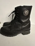Harley Davidson Mens Black Leather Skull Lace Size Zip Motorcycle Boots 9 Pre-owned. Price: $65.00.