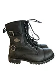 Harley Davidson Balsa 7" Women's 7.5M D83853 Black Stone Leather Motorcycle Boot Pre-owned. Price: $89.09.