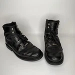9.5 Men Harley Davidson Motorcycle Boots Black Leather Side Zipper 93041 Pre-owned. Price: $49.99.
